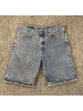 Mens 32 Wrangler Relaxed Fit 9" Shorts Denim Blue Jean Classic Jort 100% Cotton
